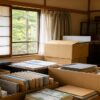 遺品整理の見積もり前に書類と荷物を確認しているイメージ